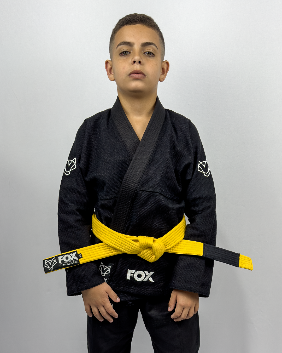 Kimono Masculino Kids Fox™ - Preto com Branco