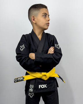 Kimono Masculino Kids Fox™ - Preto com Branco