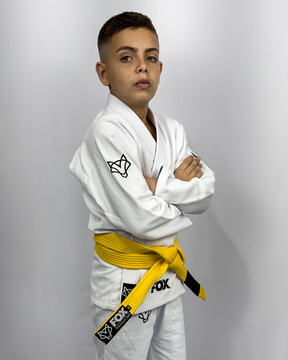 Kimono Masculino Kids Fox™ - Branco com Preto