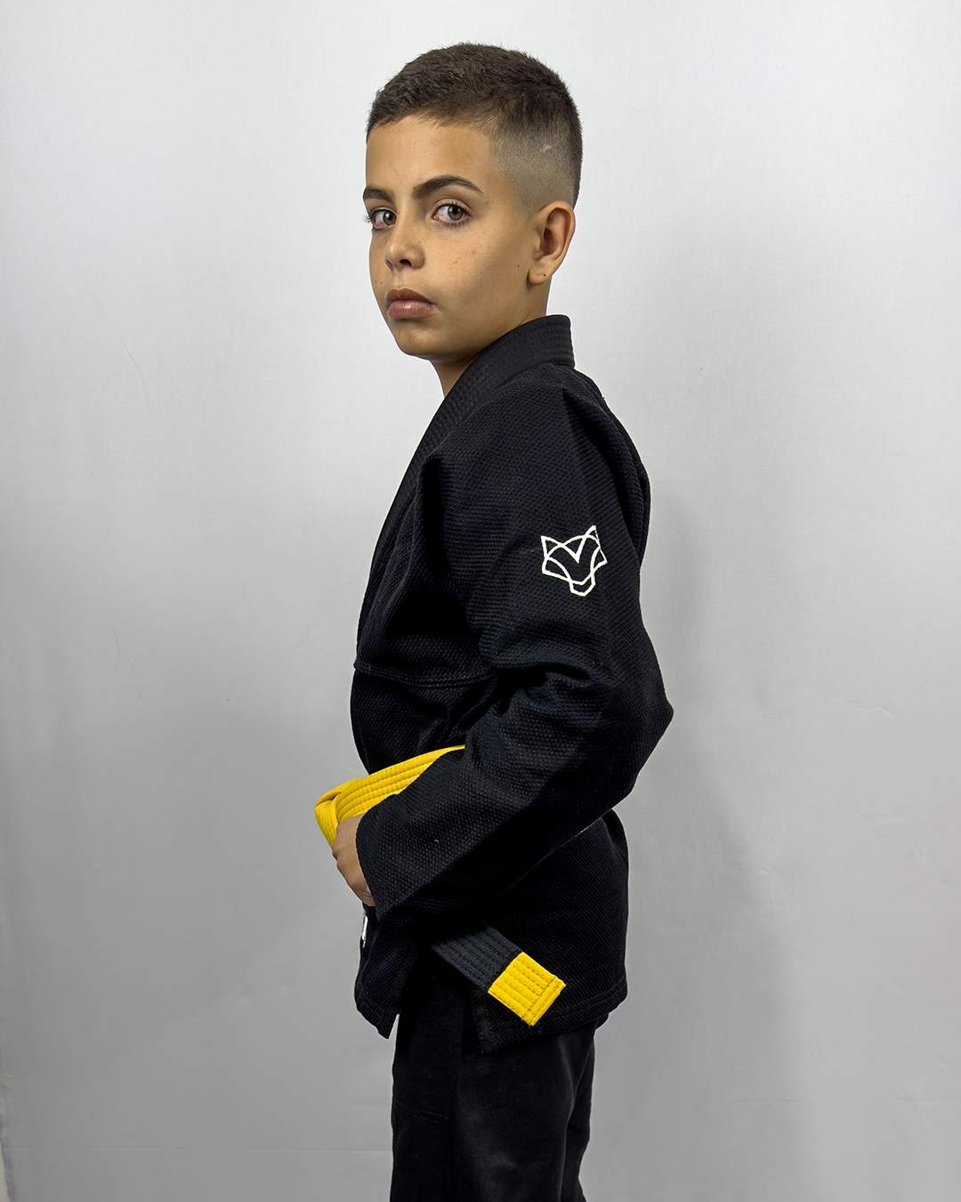 Kimono Masculino Kids Fox™ - Preto com Branco