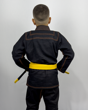 Kimono Masculino Kids Fox™ - Preto com Laranja