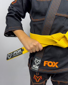 Kimono Masculino Kids Fox™ - Preto com Laranja