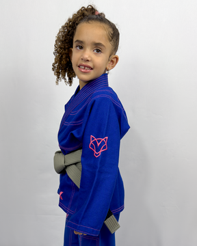 Kimono Feminino Kids Fox™ - Azul com Rosa